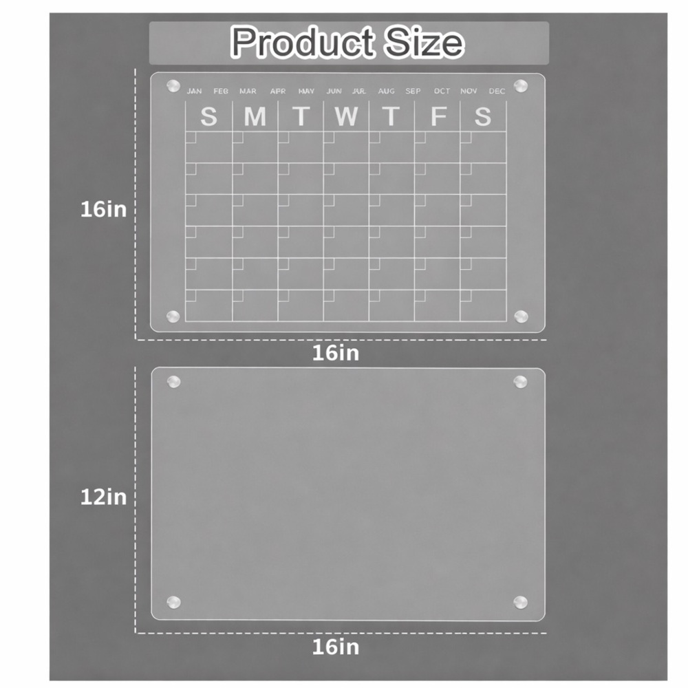 Acrylic Magnetic Dry Erase Calendar & Board Set